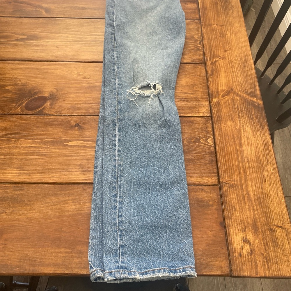 Levi’s 501 Distressed Blue Denim Jeans